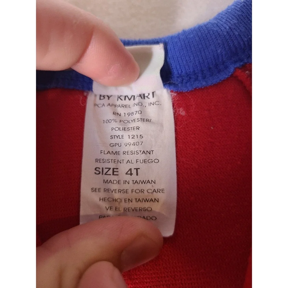 VTG Y2K 90s Sesame Street Footed Sleeper Kids 4T Red Fleece Zipper Front Kmart